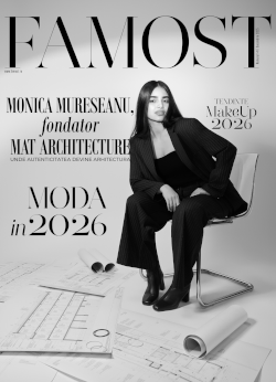 Portada de la revista de moda rumana Famost, en su edición de diciembre de 2025
